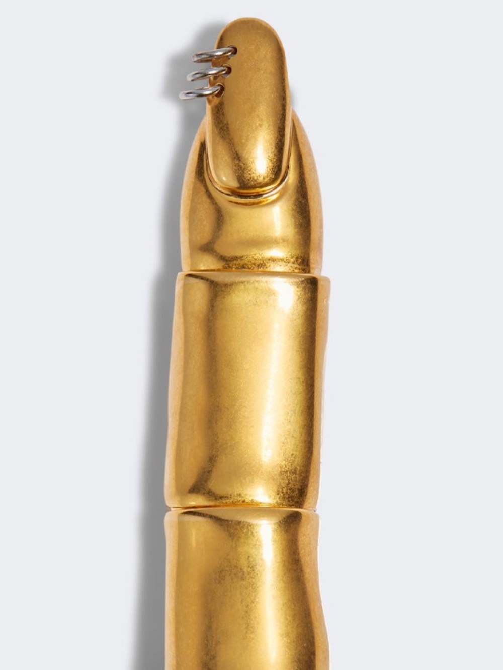 Schiaparelli Anatomy Bijoux Articulated Finger Pierced Nail Gold Runway Ring